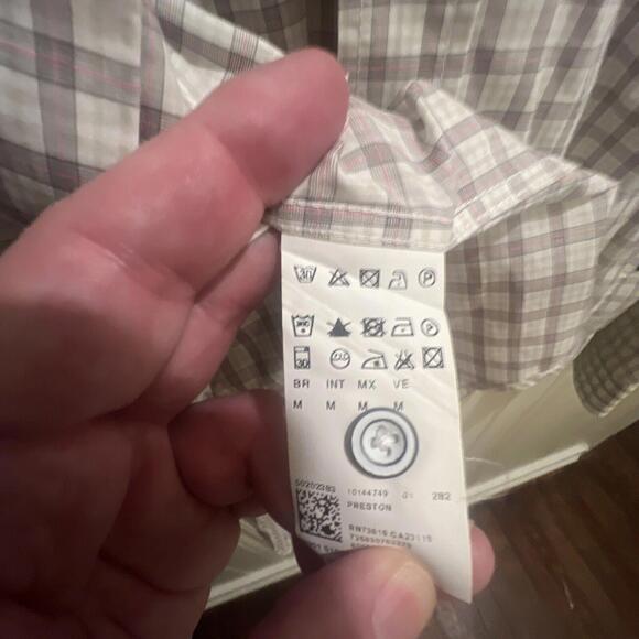 Boss Hugo Boss Slim Fit Button Down Sz M Geometric Print Dress Shirt Preppy - Picture 5 of 5